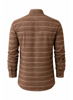 Men’s Brown Striped Cotton Dobby Full Sleeve Casual Shirt