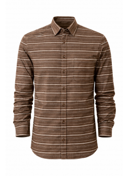 Men’s Brown Striped Cotton Dobby Full Sleeve Casual Shirt