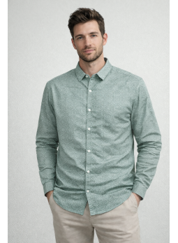 Men’s Premium Satin Printed Full Sleeve Shirt