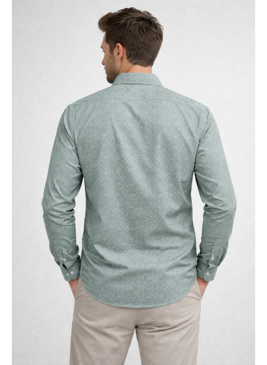 Men’s Premium Satin Printed Full Sleeve Shirt