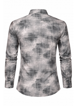 Men’s Grey Abstract Printed Pure Cotton Shirt | Casual & Trendy