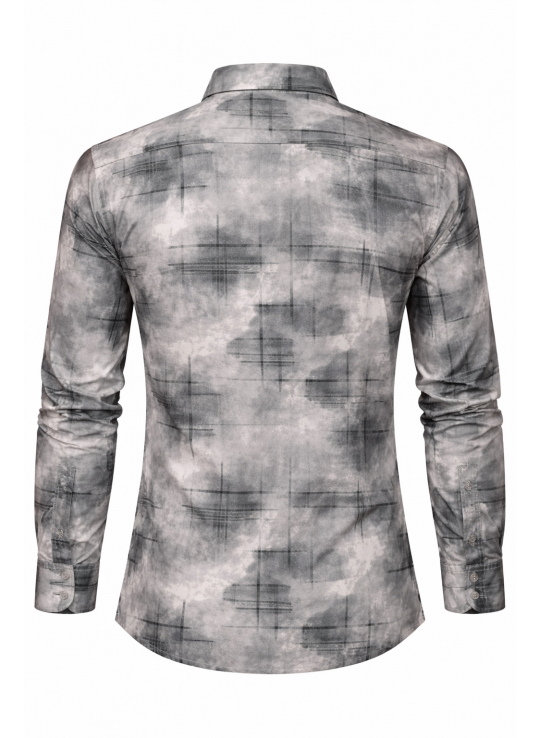 Men’s Grey Abstract Printed Pure Cotton Shirt | Casual & Trendy