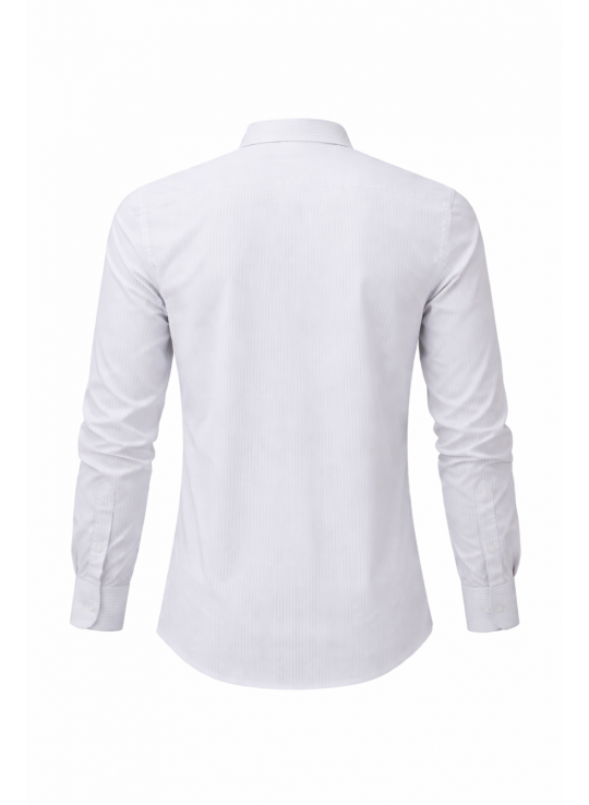 Men’s White Striped Formal Shirt | Slim Fit Cotton Shirt