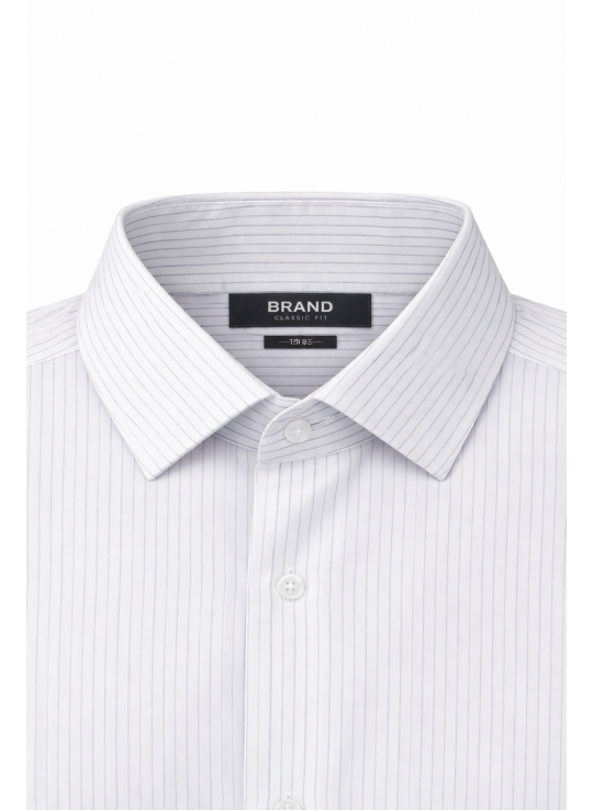 Men’s White Striped Formal Shirt | Slim Fit Cotton Shirt