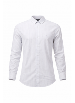 Men’s White Striped Formal Shirt | Slim Fit Cotton Shirt