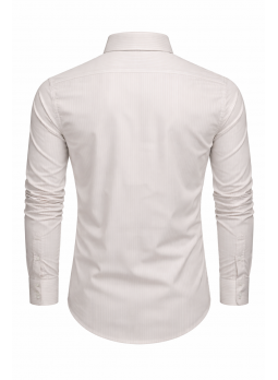 Men’s White Pinstripe Slim Fit Shirt | Heavy Twill Fabric