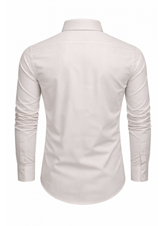 Men’s White Pinstripe Slim Fit Shirt | Heavy Twill Fabric