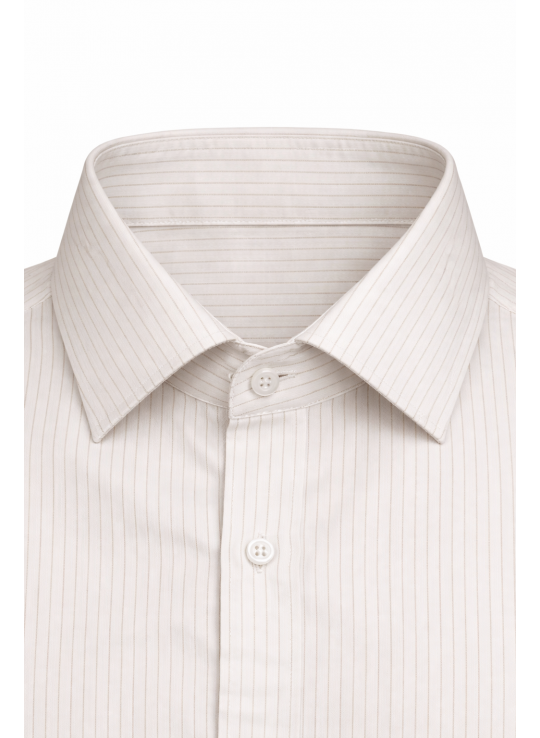 Men’s White Pinstripe Slim Fit Shirt | Heavy Twill Fabric