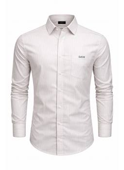 Men’s White Pinstripe Slim Fit Shirt | Heavy Twill Fabric