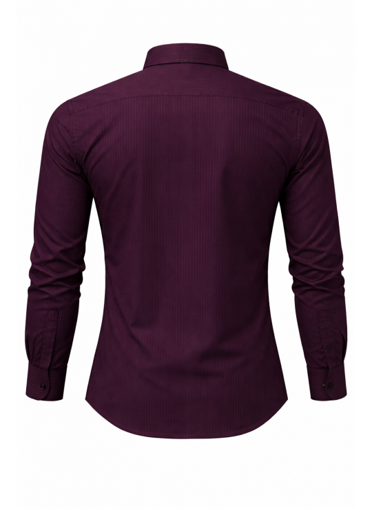 Men’s Purple Striped Slim Fit Heavy Twill Formal Shirt
