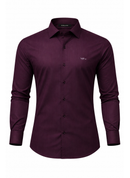 Men’s Purple Striped Slim Fit Heavy Twill Formal Shirt